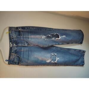 Papaya Distressed Wide Leg Jeans Size 11 Womens 34 in Comfort Cotton Thrashed